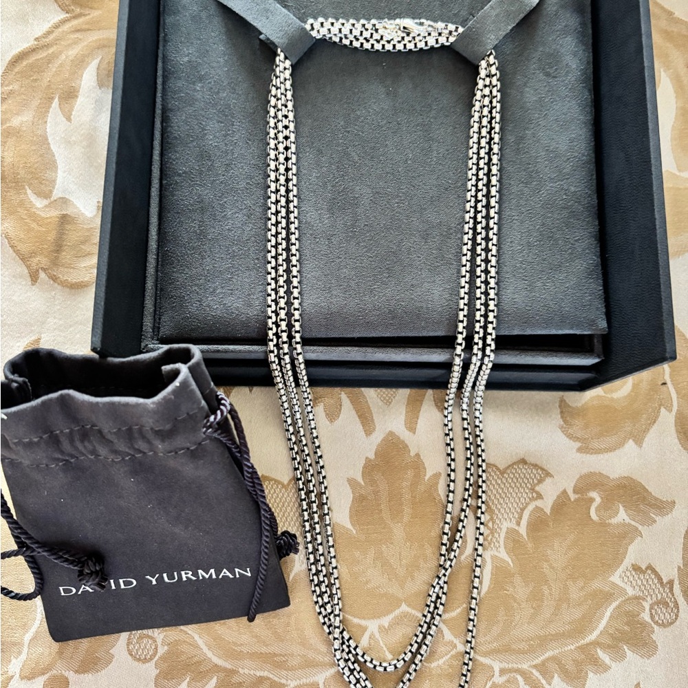 David Yurman Box Chain Sterling Silver necklace 72 inches 3.6 mm w/box